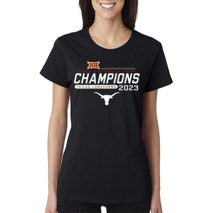 Texas Longhorns  Swimming & Diving 2023 Big 12 Champions Women Lady T-Shirt