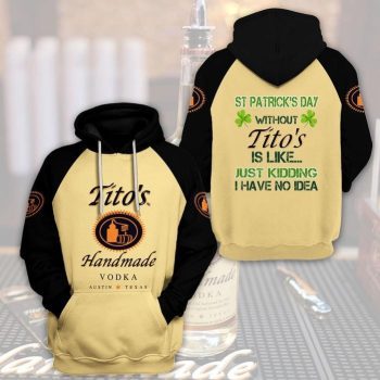 Tito's Handmade Vodka Unisex 3D Pullover Hoodie - Yellow & Black IHT1974