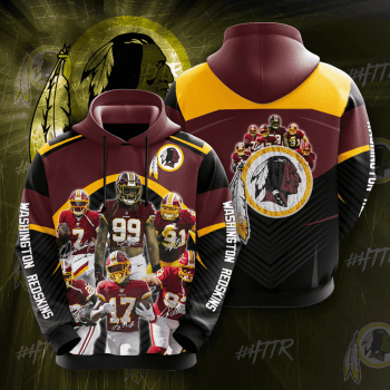 Washington Redskins Legends 3D Unisex Pullover Hoodie - Black Maroon IHT1770