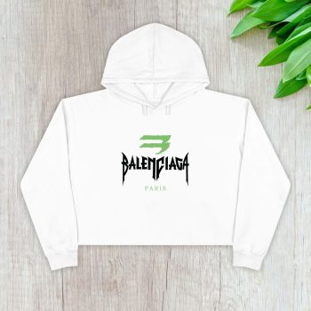 Balenciaga Paris Metal Logo Crop Pullover Hoodie For Lady CPH1017