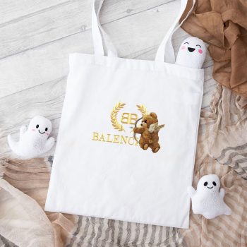 Balenciaga Teddy Bear Gold Luxury Cotton Canvas Tote Bag TTB1029