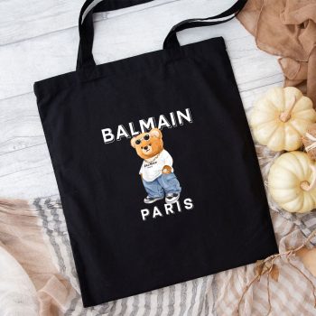 Balmain Paris Teddy Bear Luxury Cotton Canvas Tote Bag TTB1063