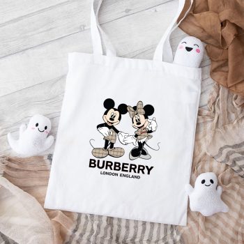 Burberry London Mickey Mouse And Minnie Mouse Couple Cotton Canvas Tote Bag TTB1102