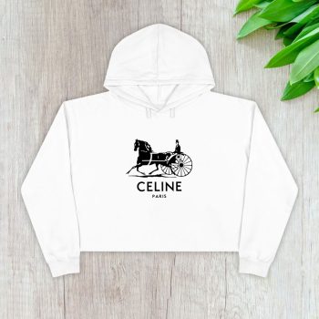 Celine Paris Logo Luxury Crop Pullover Hoodie For Lady CPH1120