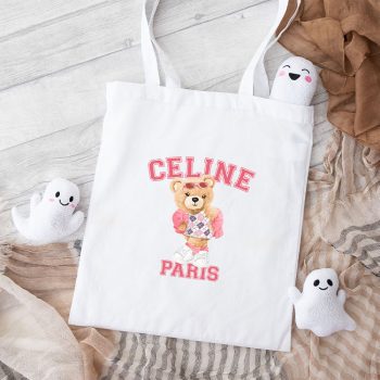 Celine Paris Teddy Bear Luxury Cotton Canvas Tote Bag TTB1132