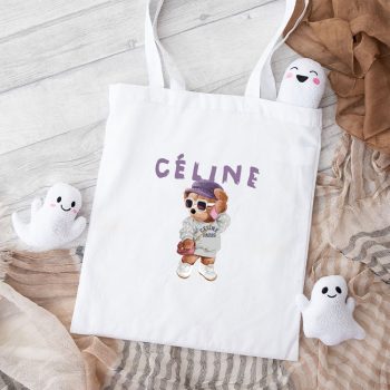 Celine Teddy Bear Luxury Cotton Canvas Tote Bag TTB1136