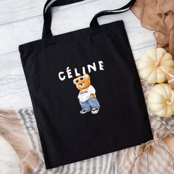 Celine Teddy Bear Luxury Cotton Canvas Tote Bag TTB1137
