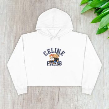 Celine Teddy Bear Luxury Crop Pullover Hoodie For Lady CPH1128