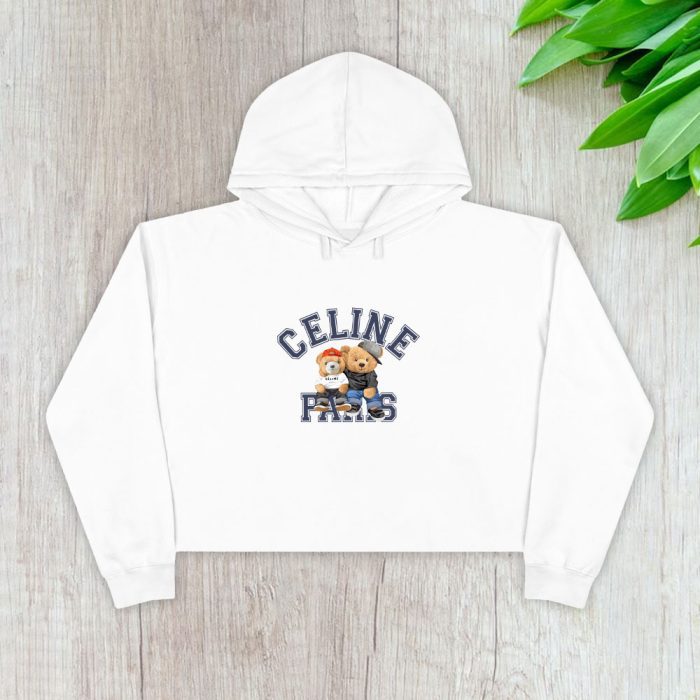 Celine Teddy Bear Luxury Crop Pullover Hoodie For Lady CPH1128