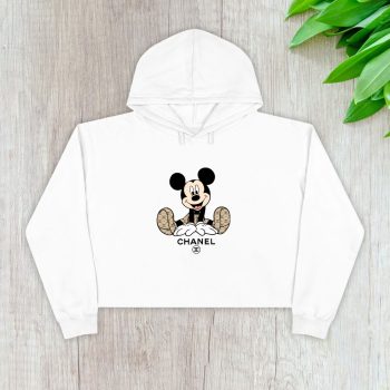 Chanel Mickey Mouse Crop Pullover Hoodie For Lady CPH1159