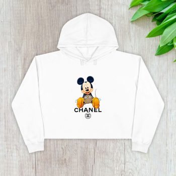 Chanel Mickey Mouse Crop Pullover Hoodie For Lady CPH1164