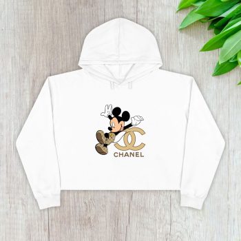 Chanel Mickey Mouse Crop Pullover Hoodie For Lady CPH1165