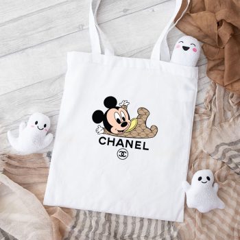 Chanel Mickey Mouse Kid Cotton Canvas Tote Bag TTB1167