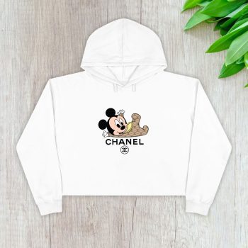 Chanel Mickey Mouse Kid Crop Pullover Hoodie For Lady CPH1167