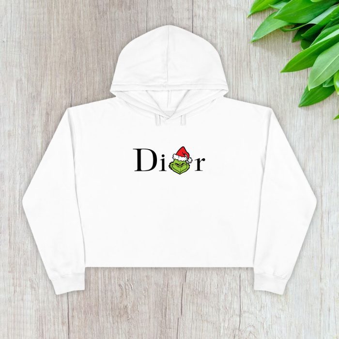 Christmas Grinch Dior Logo Luxury Crop Pullover Hoodie For Lady CPH1184