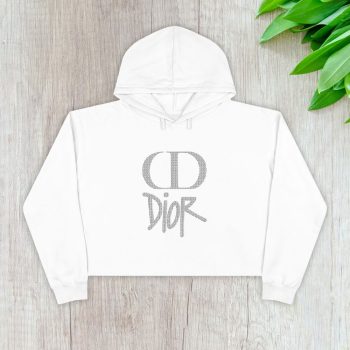 Dior Logo Luxury Diamonts Crop Pullover Hoodie For Lady CPH1187