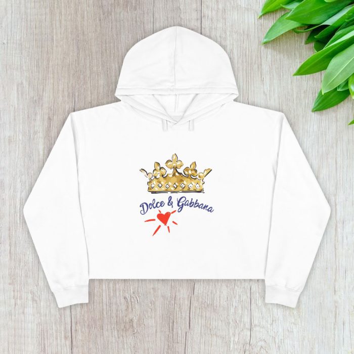 Dolce & Gabbana Crown Heart Crop Pullover Hoodie For Lady CPH1229