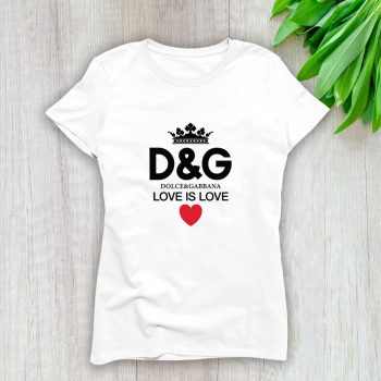 Dolce & Gabbana Love Is Love Lady T-Shirt Luxury Tee For Women LDS1234