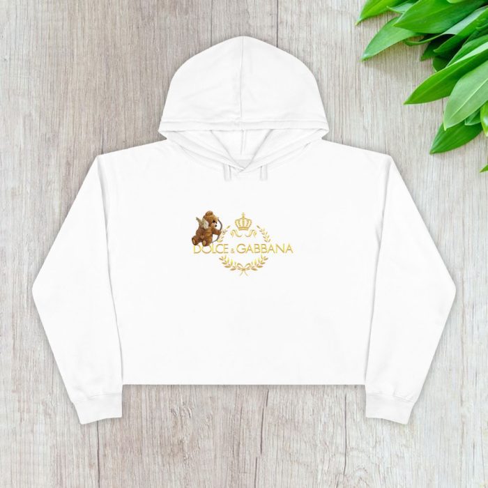 Dolce & Gabbana Teddy Bear Gold Luxury Crop Pullover Hoodie For Lady CPH1230