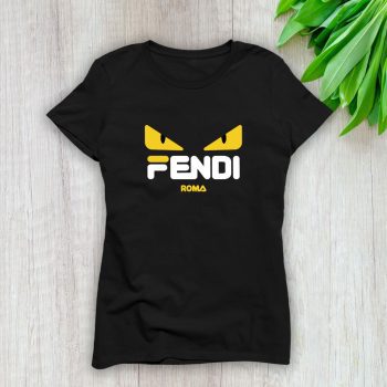 Fendi Fila Roma Diabolic Eyes Logo Lady T-Shirt Luxury Tee For Women LDS1244