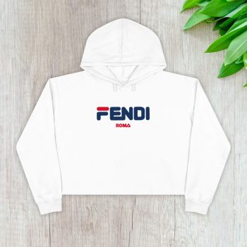 Fendi Fila Roma Logo Crop Pullover Hoodie For Lady CPH1241