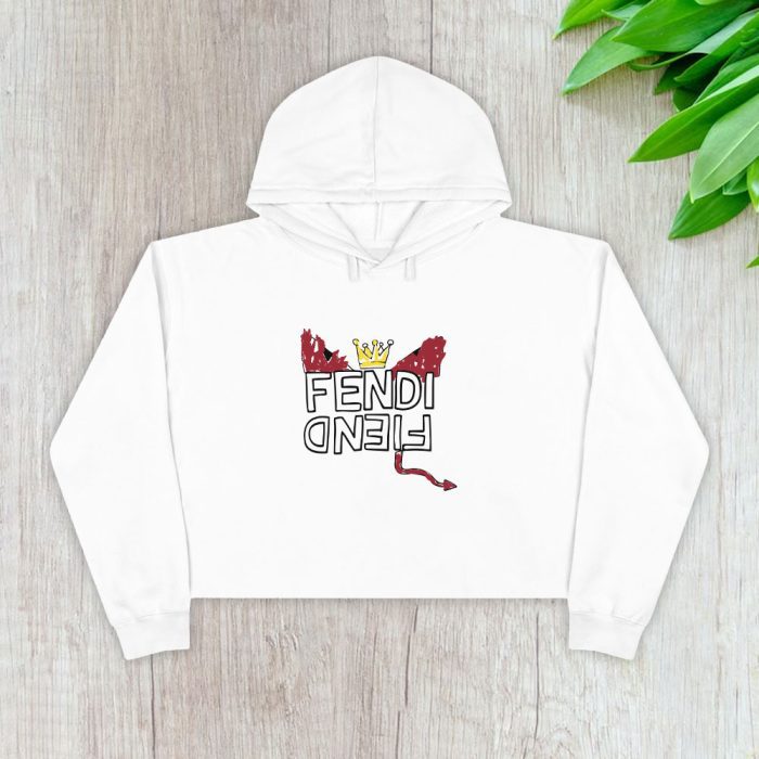 Fendi King Logo Crop Pullover Hoodie For Lady CPH1247