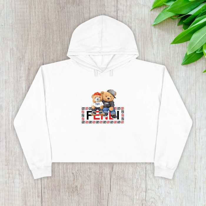 Fendi Roma Teddy Bear Crop Pullover Hoodie For Lady CPH1268
