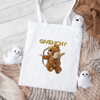 Givenchy Gold Logo Luxury Teddy Bear Cotton Canvas Tote Bag TTB1300