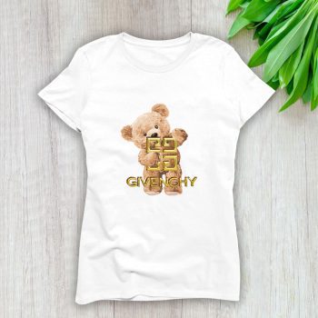 Givenchy Gold Logo Luxury Teddy Bear Lady T-Shirt Luxury Tee For Women LDS1305