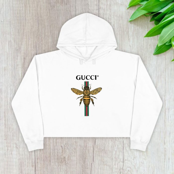 Gucci Bee Logo Crop Pullover Hoodie For Lady CPH1477