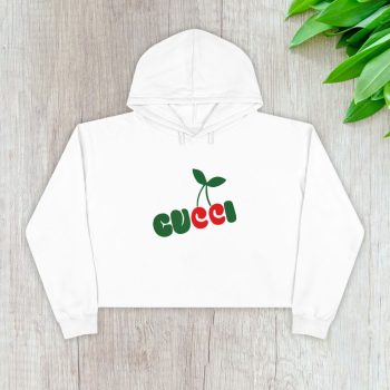 Gucci Cherry Logo Crop Pullover Hoodie For Lady CPH1326