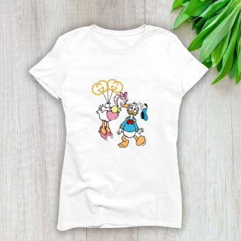 Gucci Donald Duck And Daisy Duck Lady T-Shirt Luxury Tee For Women LDS1381