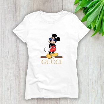 Gucci Mickey Mouse American Lady T-Shirt Luxury Tee For Women LDS1415