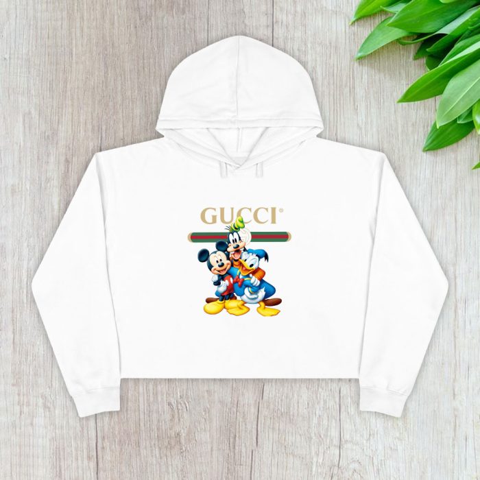 Gucci Mickey Mouse And Friend Crop Pullover Hoodie For Lady CPH1470
