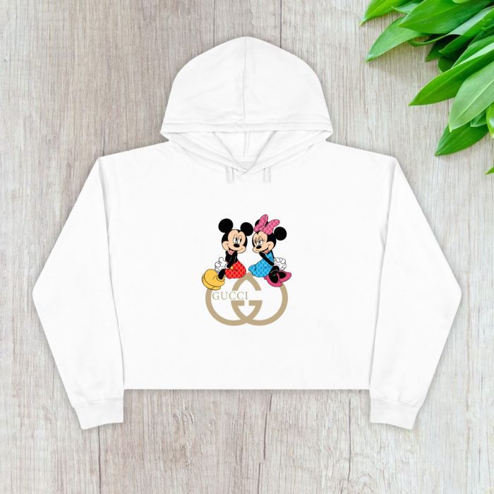 Gucci Mickey Mouse And Minnie Mouse Couple Crop Pullover Hoodie For Lady CPH1385