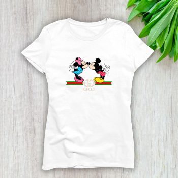 Gucci Mickey Mouse And Minnie Mouse Couple Lady T-Shirt Luxury Tee For Women LDS1346