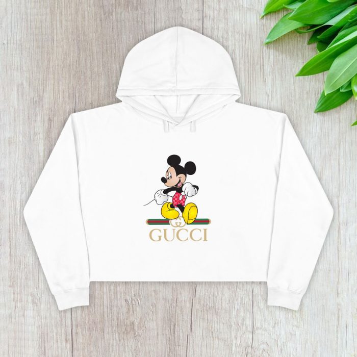 Gucci Mickey Mouse Crop Pullover Hoodie For Lady CPH1464