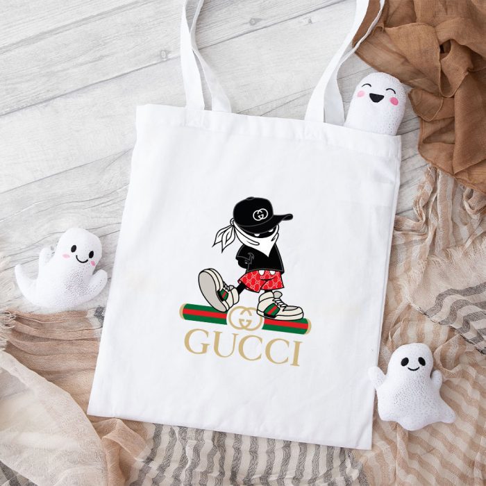 Gucci Mickey Mouse Gangster Cotton Canvas Tote Bag TTB1403