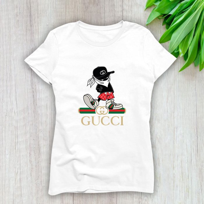Gucci Mickey Mouse Gangster Lady T-Shirt Luxury Tee For Women LDS1405