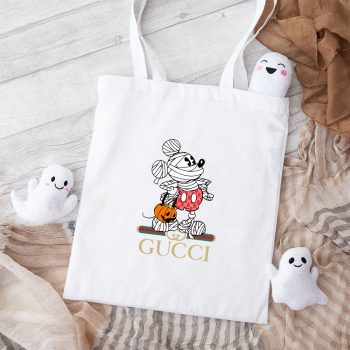 Gucci Mickey Mouse Halloween Cotton Canvas Tote Bag TTB1486
