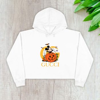 Gucci Mickey Mouse Halloween Crop Pullover Hoodie For Lady CPH1474