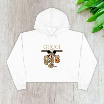 Gucci Mickey Mouse Halloween Crop Pullover Hoodie For Lady CPH1495