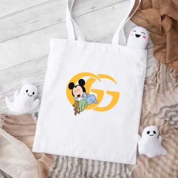 Gucci Mickey Mouse Kid Cotton Canvas Tote Bag TTB1341
