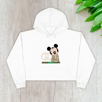 Gucci Mickey Mouse Kid Crop Pullover Hoodie For Lady CPH1476