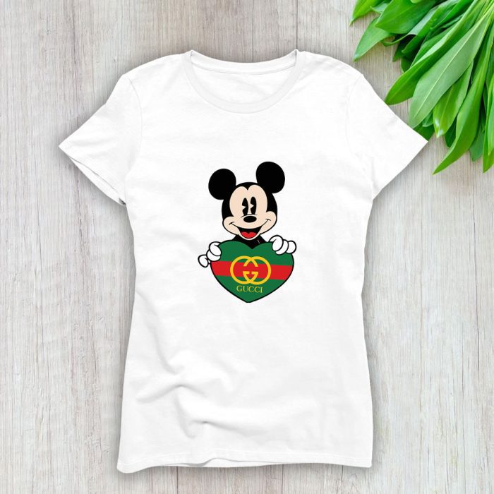 Gucci Mickey Mouse Lady T-Shirt Luxury Tee For Women LDS1384
