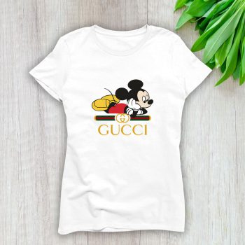Gucci Mickey Mouse Lady T-Shirt Luxury Tee For Women LDS1386
