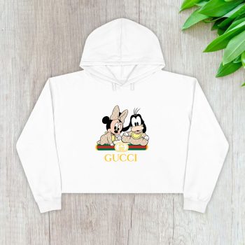 Gucci Minnie Mouse And Goofy Kid Crop Pullover Hoodie For Lady CPH1389