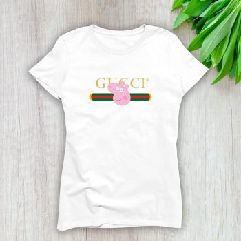Gucci Peppa Pig Lady T-Shirt Luxury Tee For Women LDS1329
