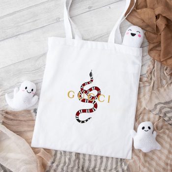 Gucci Snake Logo Cotton Canvas Tote Bag TTB1328