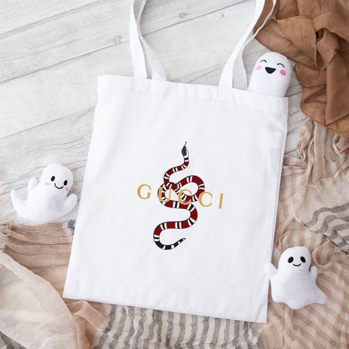 Gucci Snake Logo Cotton Canvas Tote Bag TTB1328